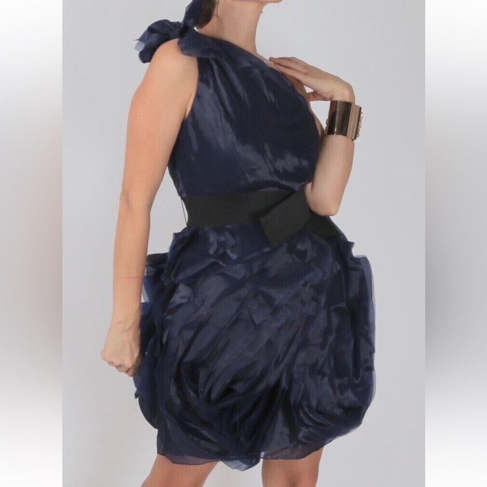 White by Vera Wang Midnight Blue Mini Dress Size 8
